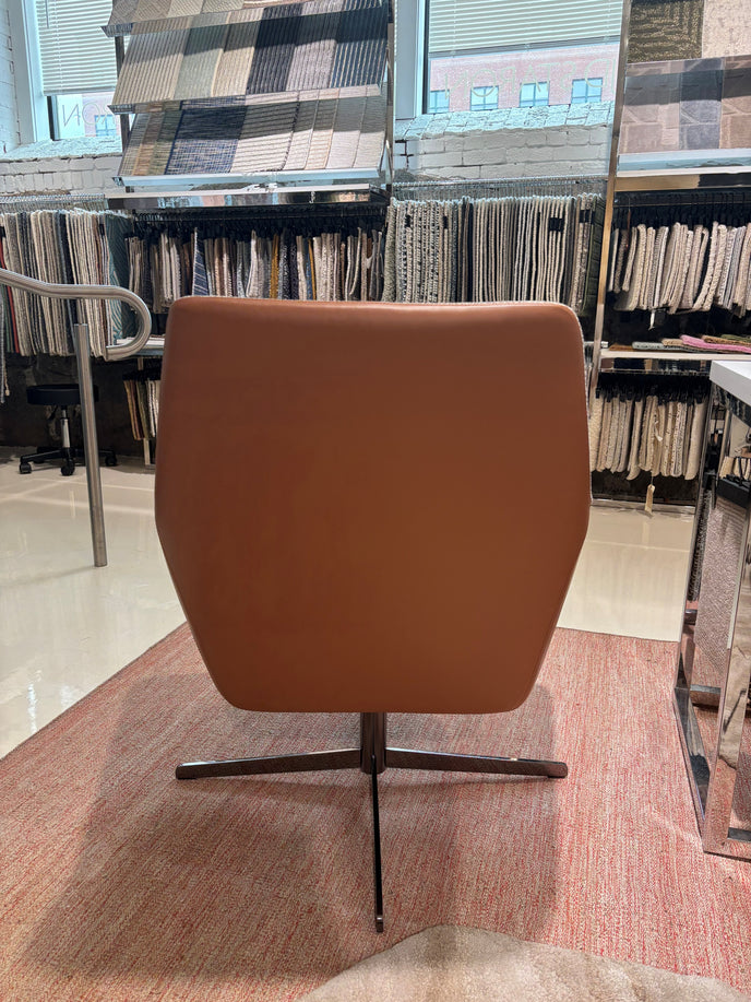 Floor Sample Qing Chair Low Back in Sky-Shadow Grey and Leather Cafe Noir by Camerich | Casa Design Group