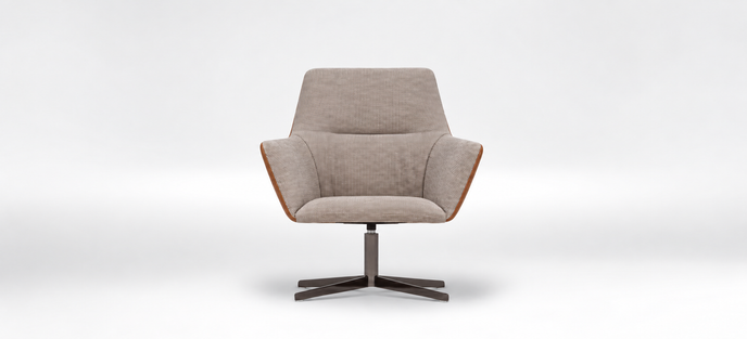 Floor Sample Qing Chair Low Back in Sky-Shadow Grey and Leather Cafe Noir by Camerich | Casa Design Group