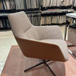 Floor Sample Qing Chair Low Back in Sky-Shadow Grey and Leather Cafe Noir by Camerich | Casa Design Group