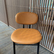 Floor Sample Set of 4 Med Dining Chairs in Black Ash and Anilina Leather by Acerbis | Casa Design Group