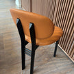 Floor Sample Set of 4 Med Dining Chairs in Black Ash and Anilina Leather by Acerbis | Casa Design Group