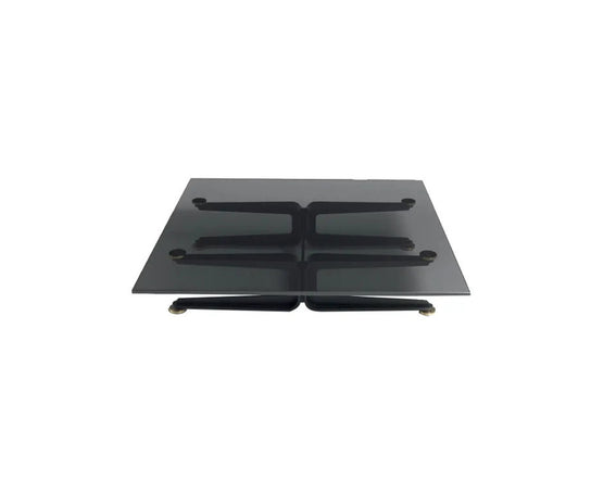 Floyd-Hi Coffee Table by Living Divani with a tempered glass top and laser-cut sheet steel base.