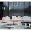 Floyd-Hi Coffee Table by Living Divani with a tempered glass top and laser-cut sheet steel base.