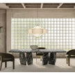 Contemporary Fosca dining chair by Frigerio with sculptural upholstered design