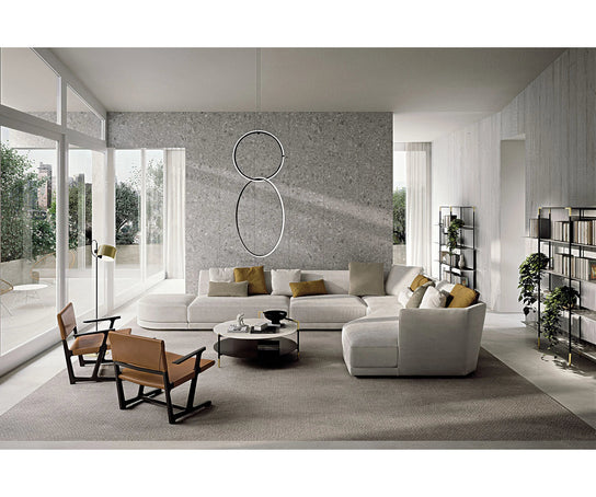 Foster Low Sectional Sofa by Frigerio featuring modular design, geometric lines, and premium upholstery | Casa Design Group