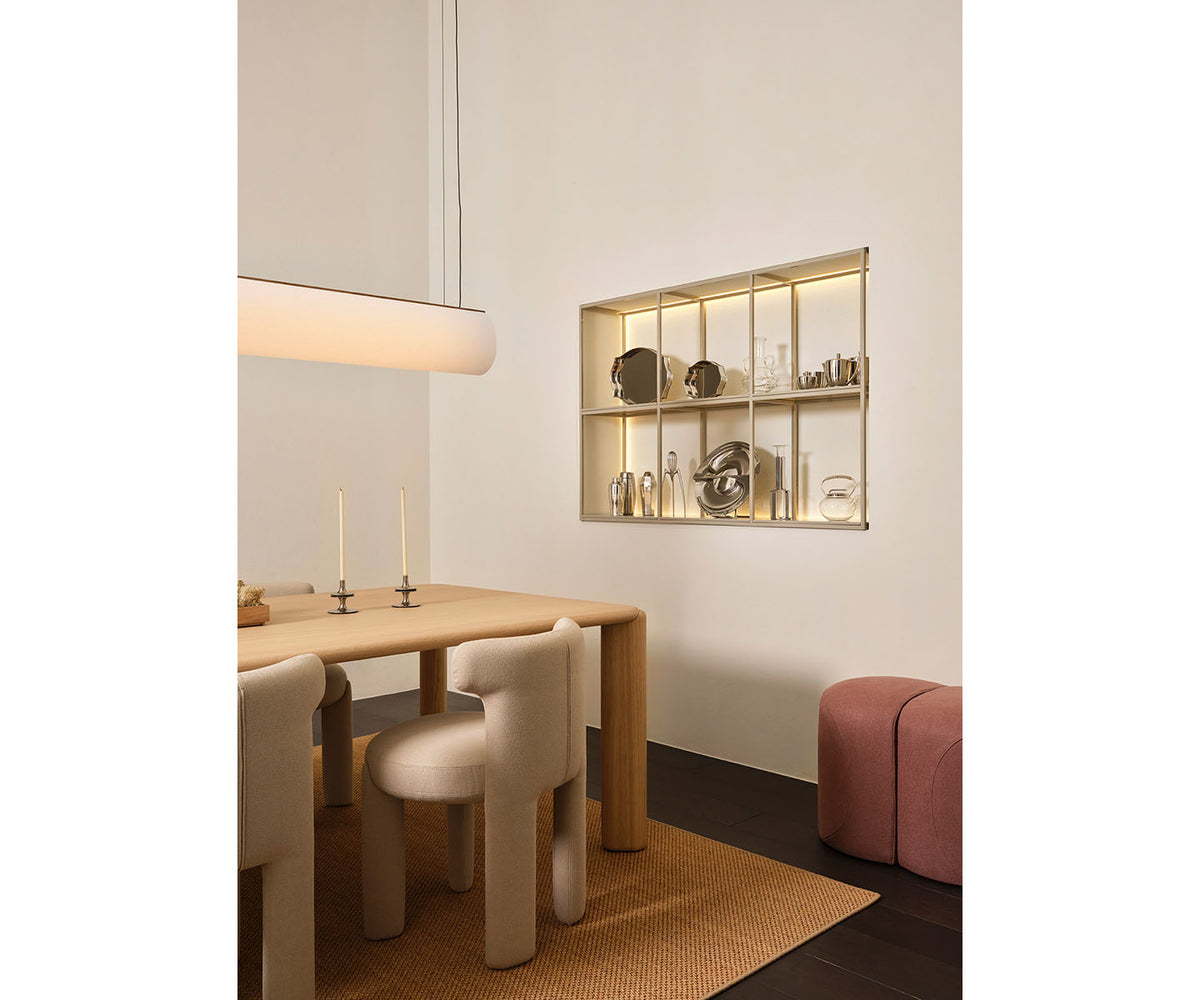 Frank Dining Table by Meridiani with tapered legs and refined contemporary design Casa Design Group