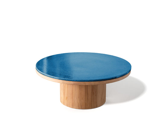 Modern Fresbee Outdoor Coffee Table with Lava Stone Top Casa Design Group