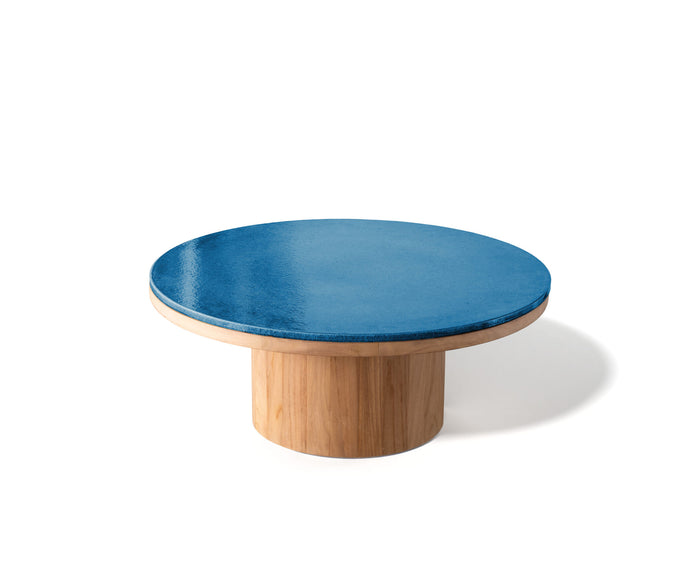 Modern Fresbee Outdoor Coffee Table with Lava Stone Top Casa Design Group