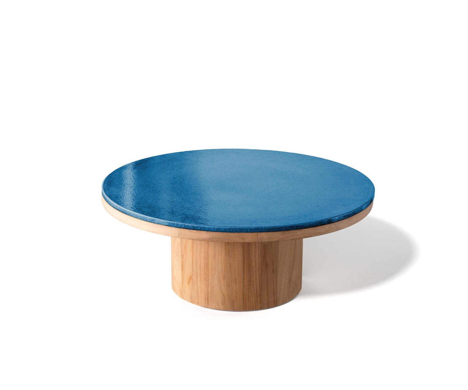 Modern Fresbee Outdoor Coffee Table with Lava Stone Top Casa Design Group