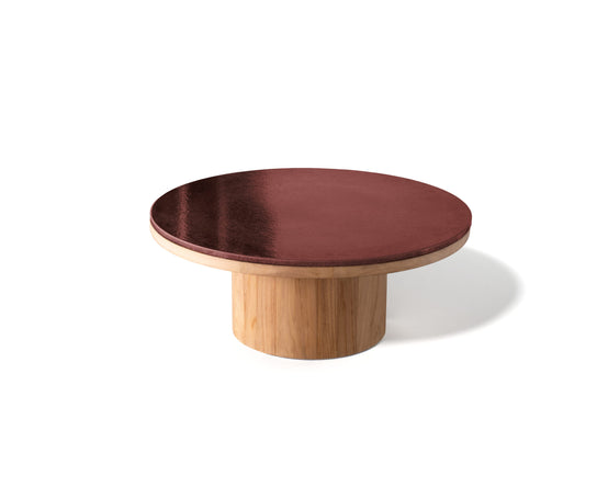 Modern Fresbee Outdoor Coffee Table with Lava Stone Top Casa Design Group