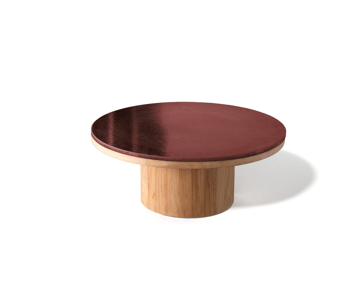 Modern Fresbee Outdoor Coffee Table with Lava Stone Top Casa Design Group