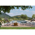 Modern Fresbee Outdoor Coffee Table with Lava Stone Top Casa Design Group