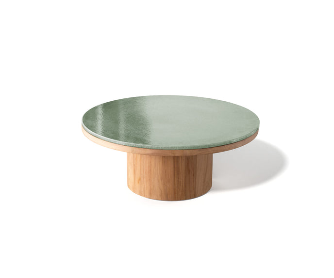 Modern Fresbee Outdoor Coffee Table with Lava Stone Top Casa Design Group