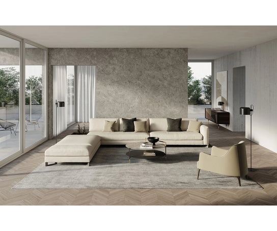 Frigerio Jackie Bergère with solid ashwood legs and premium fabric or leather upholstery at Casa Design Group.