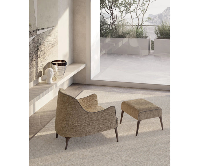 Frigerio Jackie Bergère with solid ashwood legs and premium fabric or leather upholstery at Casa Design Group.