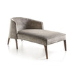 Frigerio Jackie chaise longue with solid ashwood legs and tailored fabric or leather upholstery, available at Casa Design Group.