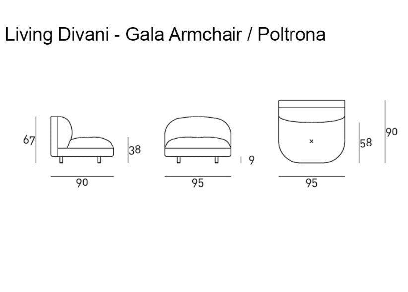 High End Gala Armchair by Living Divani Casa Design Group
