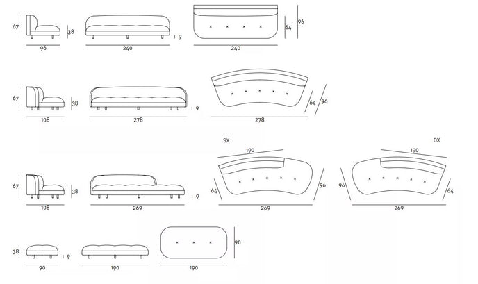 High End Gala Sofa by Living Divani Casa Design Group