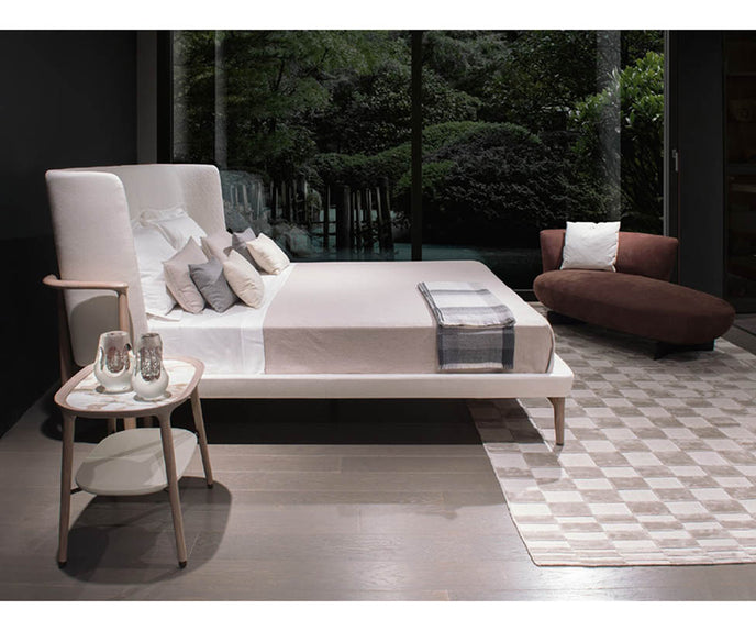 Galet Dormeuse by Giorgetti upholstered chaise lounge with solid ash wood base and elegant contemporary design | Casa Design Group