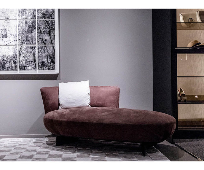 Galet Dormeuse by Giorgetti upholstered chaise lounge with solid ash wood base and elegant contemporary design | Casa Design Group