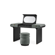 Luxury Stami Vanity by Gallotti&Radice with Mirror, Leather Upholstery and Brass Details | Casa Design Group