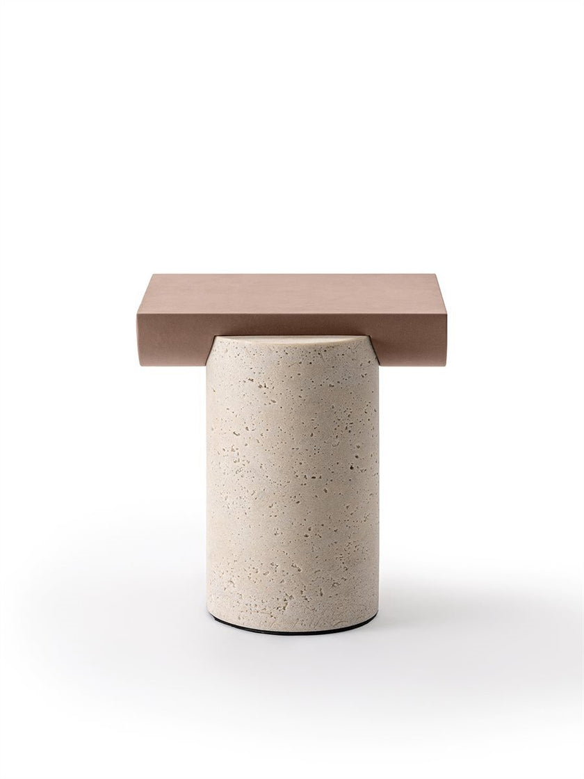 Garçon Sculptural C Table with Recycled Glass or Travertine Base by Gallotti&Radice | Casa Design Group