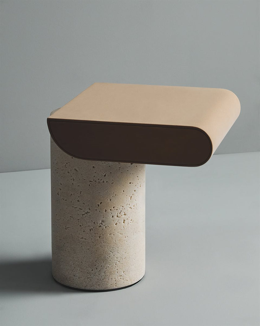 Garçon Sculptural C Table with Recycled Glass or Travertine Base by Gallotti&Radice | Casa Design Group