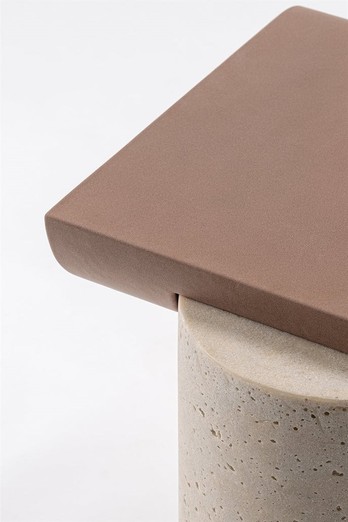 Garçon Sculptural C Table with Recycled Glass or Travertine Base by Gallotti&Radice | Casa Design Group