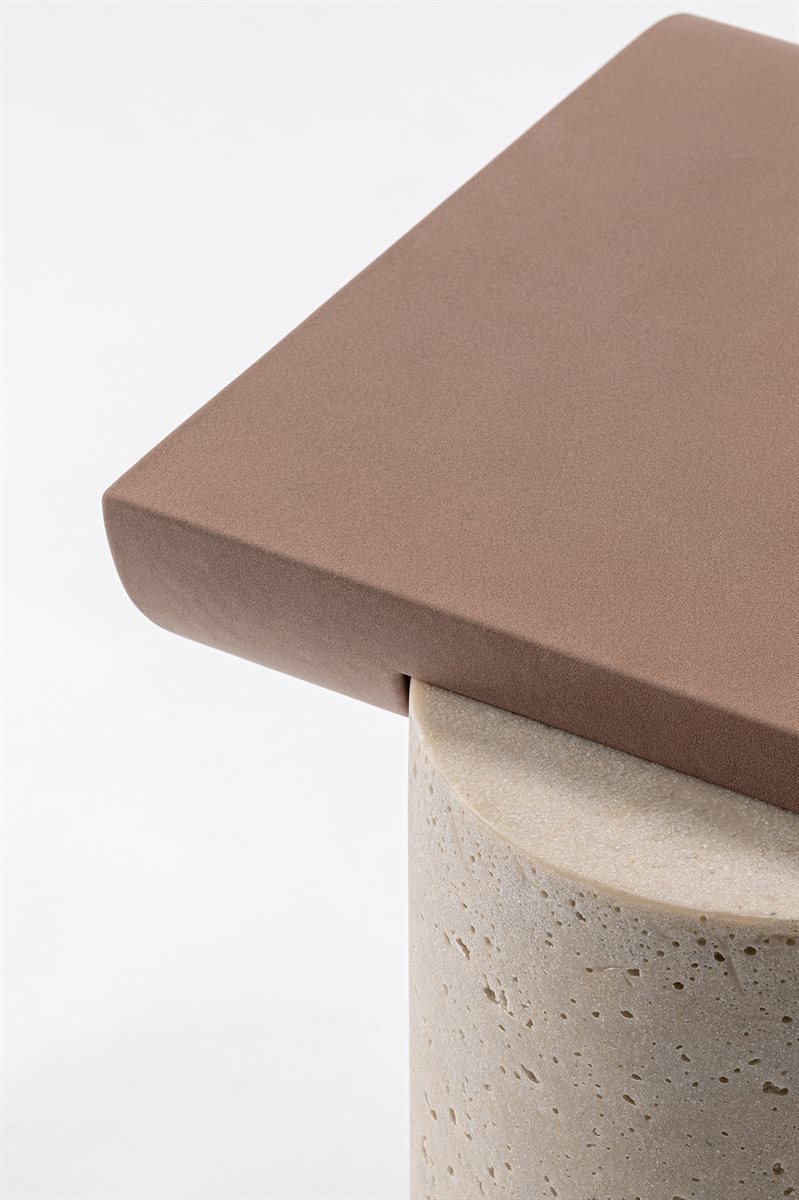Garçon Sculptural C Table with Recycled Glass or Travertine Base by Gallotti&Radice | Casa Design Group