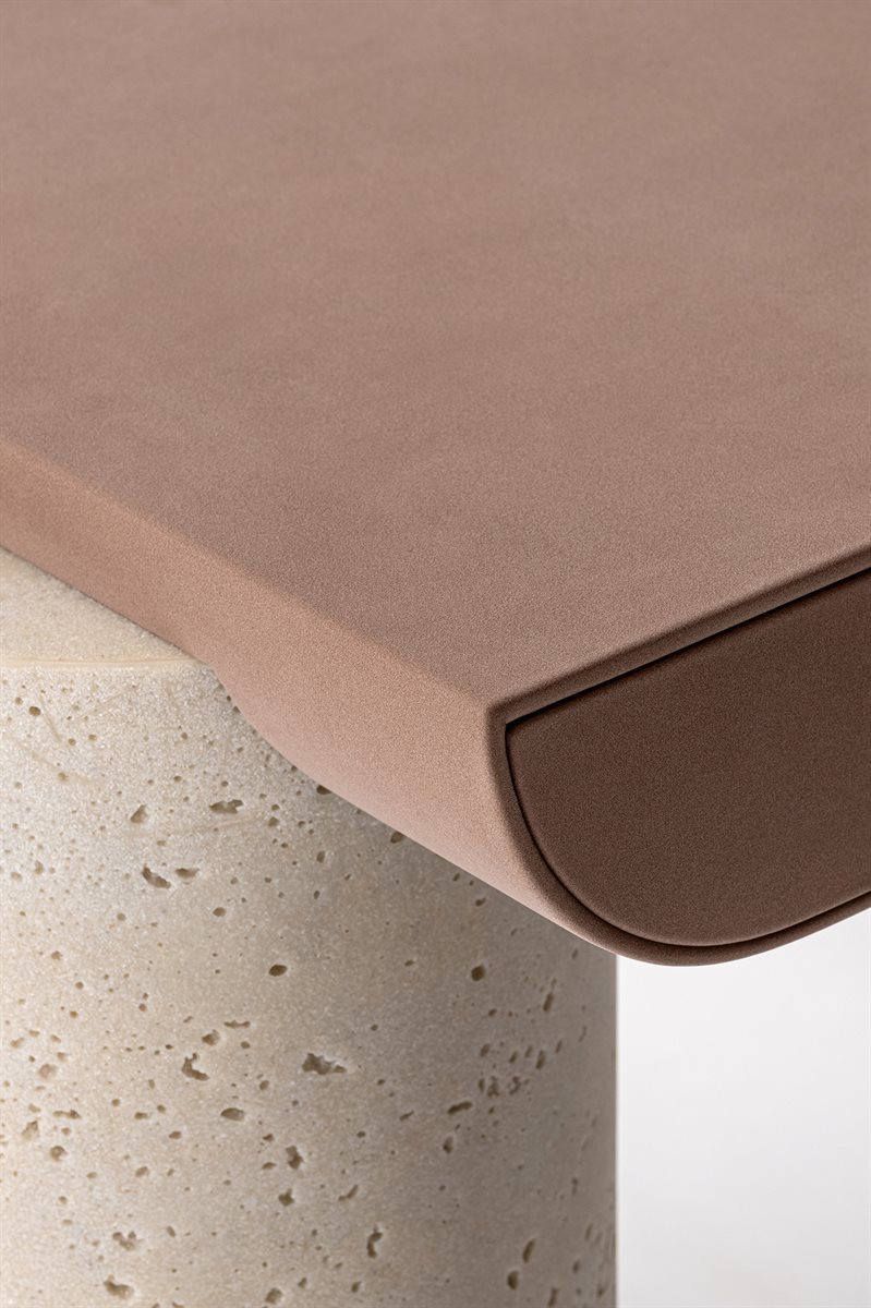 Garçon Sculptural C Table with Recycled Glass or Travertine Base by Gallotti&Radice | Casa Design Group
