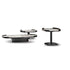 Gem Coffee Table by Bonaldo with a glass or ceramic top and lacquered wood edge.