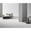 Gem Coffee Table by Bonaldo with a glass or ceramic top and lacquered wood edge.
