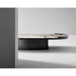 Gem Coffee Table by Bonaldo with a glass or ceramic top and lacquered wood edge.