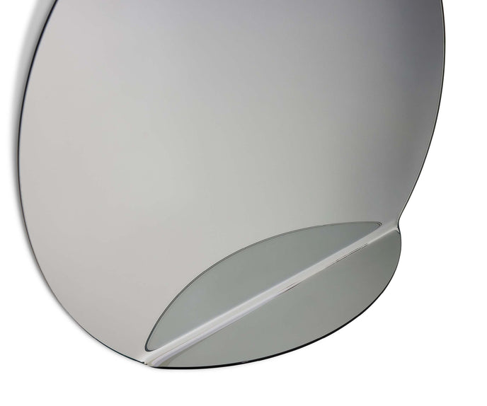 Gibbous mirror by Cassina in bent extra-clear glass with sculptural curved design and optional LED lighting – Casa Design Group