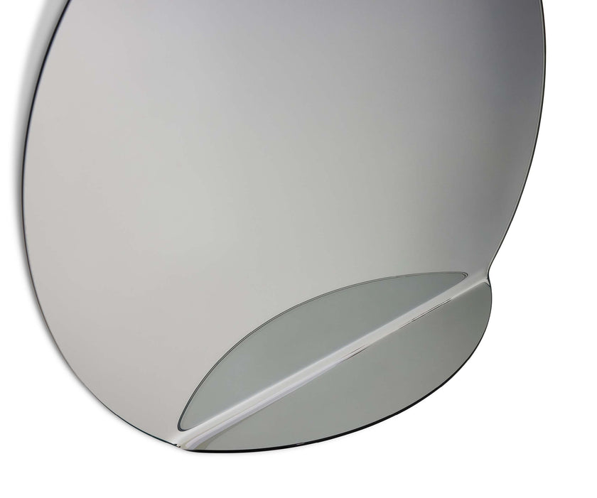Gibbous mirror by Cassina in bent extra-clear glass with sculptural curved design and optional LED lighting – Casa Design Group