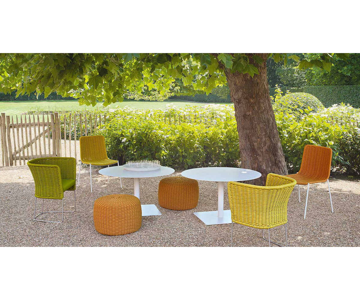 Giro Outdoor Dining Table by Paola Lenti with Handcrafted Tops and Stylish Aluminium Base | Casa Design Group