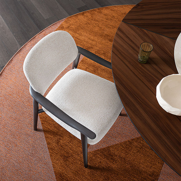 Giselle Dining Armchair with sculpted ashwood frame, curved armrests and upholstered seat and backrest by Cattelan Italia | Casa Design Group