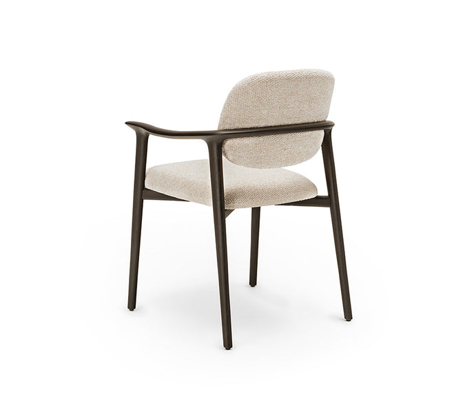 Giselle Dining Armchair with sculpted ashwood frame, curved armrests and upholstered seat and backrest by Cattelan Italia | Casa Design Group