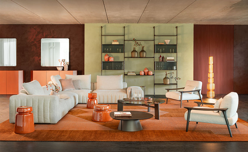 Giselle Lounge Chair with sculpted ashwood frame, integrated wooden armrests and generously upholstered cushions by Cattelan Italia | Casa Design Group