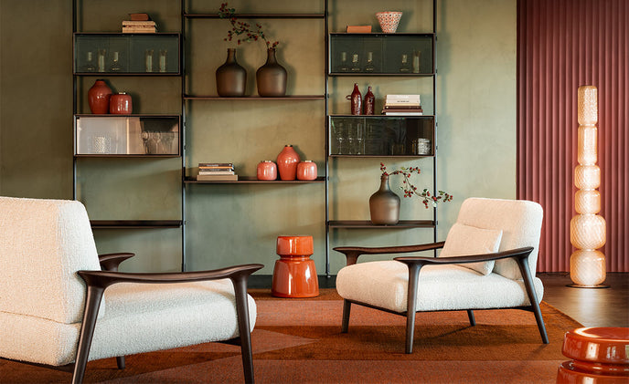 Giselle Lounge Chair with sculpted ashwood frame, integrated wooden armrests and generously upholstered cushions by Cattelan Italia | Casa Design Group