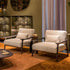 Giselle Lounge Chair with sculpted ashwood frame, integrated wooden armrests and generously upholstered cushions by Cattelan Italia | Casa Design Group