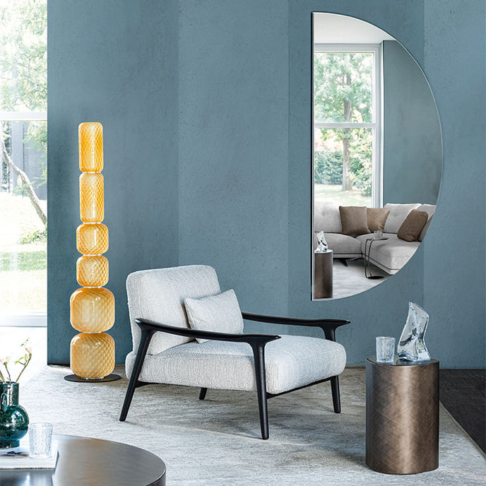 Giselle Lounge Chair with sculpted ashwood frame, integrated wooden armrests and generously upholstered cushions by Cattelan Italia | Casa Design Group
