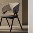Giulia S Dining Chair with rounded solid ash wood legs, upholstered seat and curved backrest by Accento | Casa Design Group