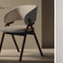 Giulia S Dining Chair with rounded solid ash wood legs, upholstered seat and curved backrest by Accento | Casa Design Group