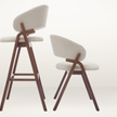 Giulia S Dining Chair with rounded solid ash wood legs, upholstered seat and curved backrest by Accento | Casa Design Group