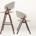 Giulia S Dining Chair with rounded solid ash wood legs, upholstered seat and curved backrest by Accento | Casa Design Group