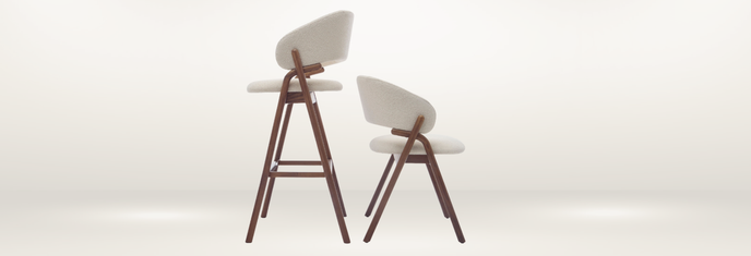 Giulia S Dining Chair with rounded solid ash wood legs, upholstered seat and curved backrest by Accento | Casa Design Group