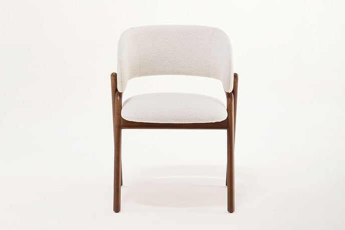 Giulia S Dining Chair with rounded solid ash wood legs, upholstered seat and curved backrest by Accento | Casa Design Group