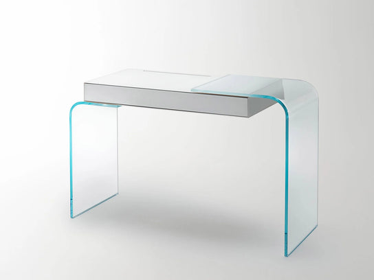 Strata glass vanity with double-faced mirror by Yabu Pushelberg for Glas Italia | Casa Design Group