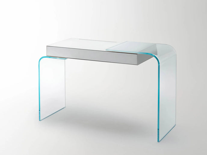 Strata glass vanity with double-faced mirror by Yabu Pushelberg for Glas Italia | Casa Design Group